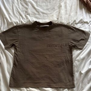 Essentials Embossed Logo Tee in Dark Brown